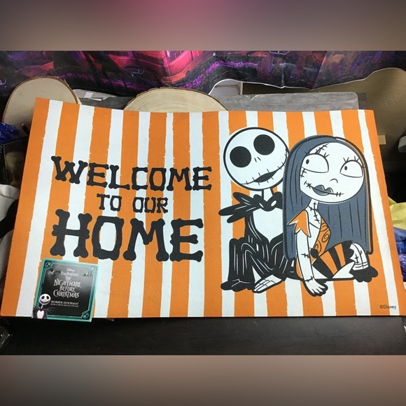 Disney Other - Disney Nightmare before christmas Welcome to our home Rubber Doormat -new
